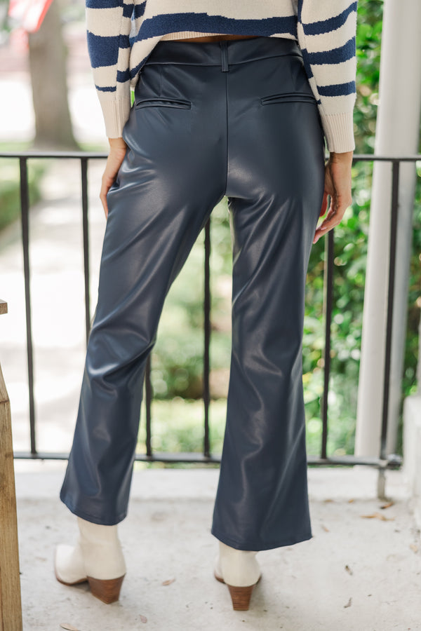 Fate: Be Bold Navy Blue Faux Leather Pants