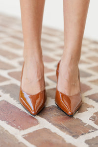 Enjoy The Day Camel Brown Sling Back Heels