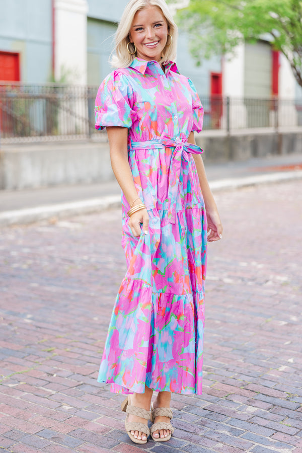 It's Your Choice Pink Floral Maxi Dress
