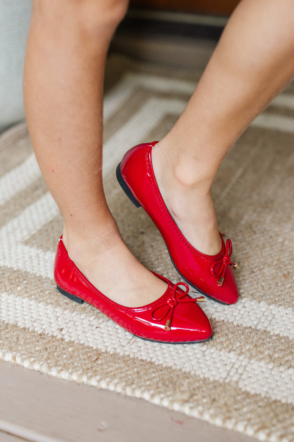 Girls: On The Way Red Ballet Flats