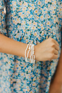 Girls: Feeling Cute White Beaded Bracelet Set