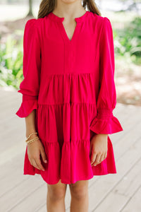 Girls: In Your Happy Place Fuchsia Pink Dress