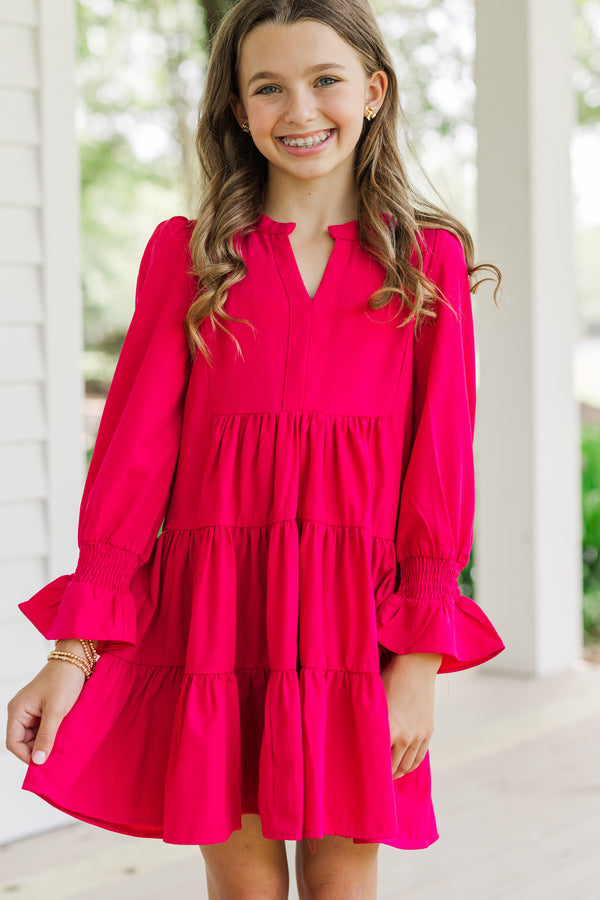 Girls: In Your Happy Place Fuchsia Pink Dress