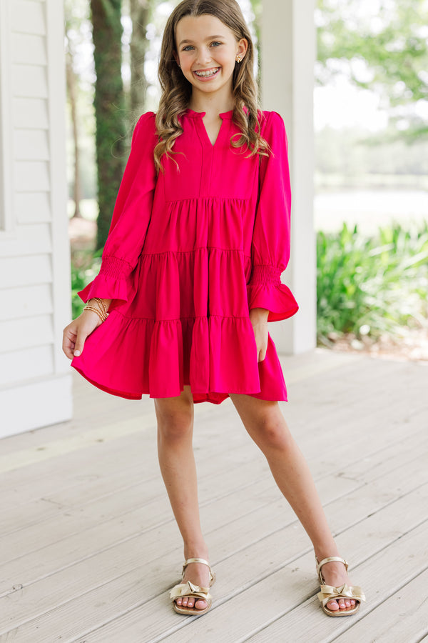 Girls: In Your Happy Place Fuchsia Pink Dress