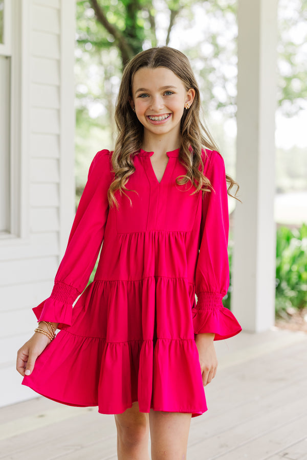 Girls: In Your Happy Place Fuchsia Pink Dress