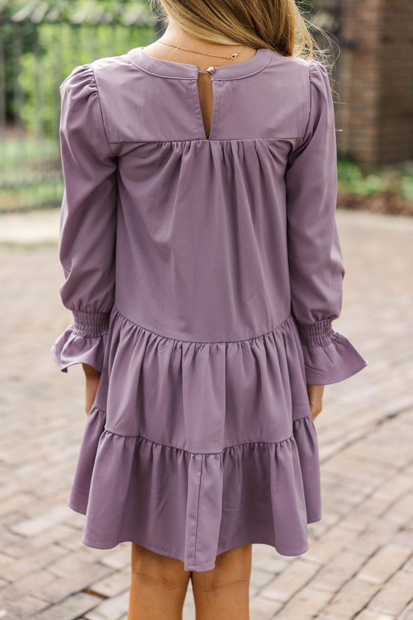 where can i find a purple dress Monroe Purple Hollow Long Sleeve Maxi Dress / M