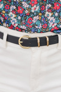 On The Line Black Skinny Belt