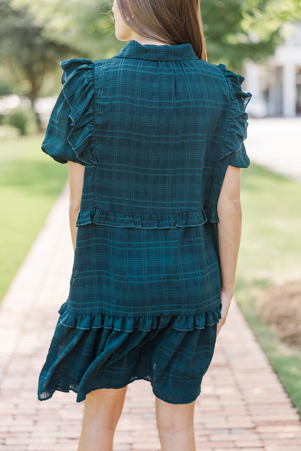 All The Very Best Emerald Green Ruffled Dress