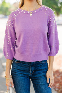 You Deserve It Plum Purple Embellished Sweater