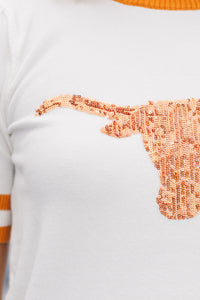 Stay In Character White/Orange Longhorn Sweater