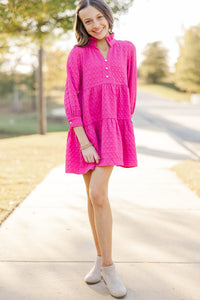 Girls: All Up To You Pink Textured Dress