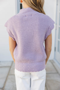 Girls: Get It Going Lavender Purple Cable Knit Sweater Top