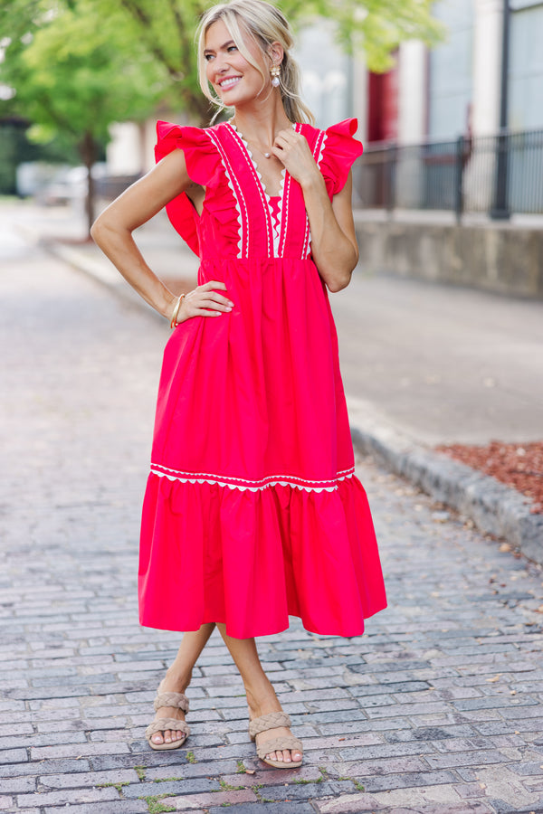 Ready For The Day Red Ruffled Midi Dress – Shop the Mint Ready For The Day Red Ruffled Midi Dress – Shop the Mint