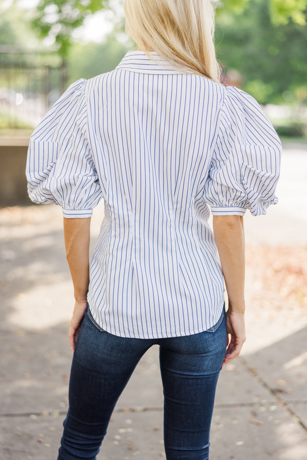 East Coast Class White Striped Button Down