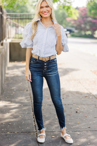 East Coast Class White Striped Button Down