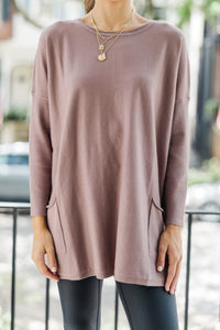 Loving My Life Taupe Pocket Tunic