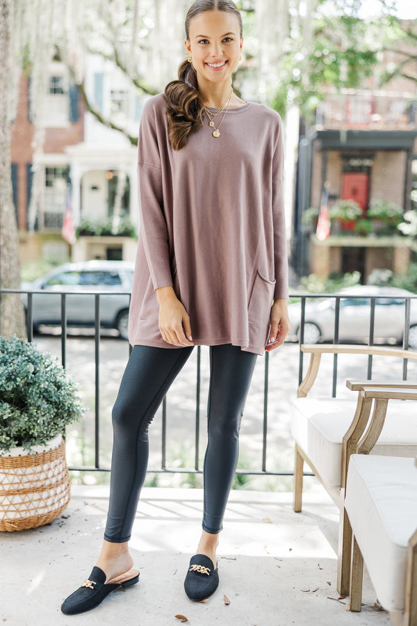 Loving My Life Taupe Pocket Tunic