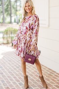 Stay Close Mauve Pink Abstract Dress