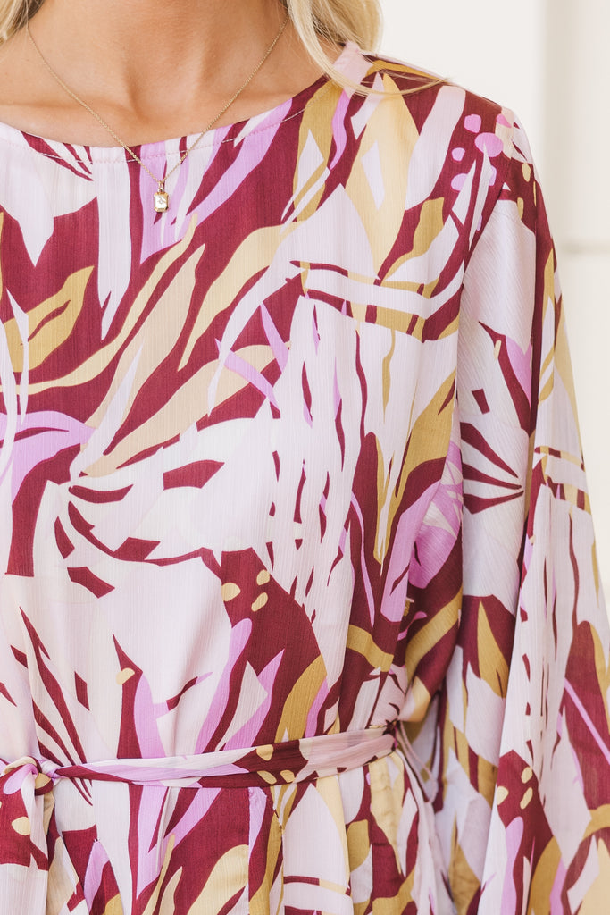 Stay Close Mauve Pink Abstract Dress – Shop the Mint