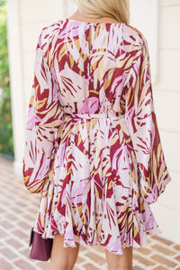 Stay Close Mauve Pink Abstract Dress