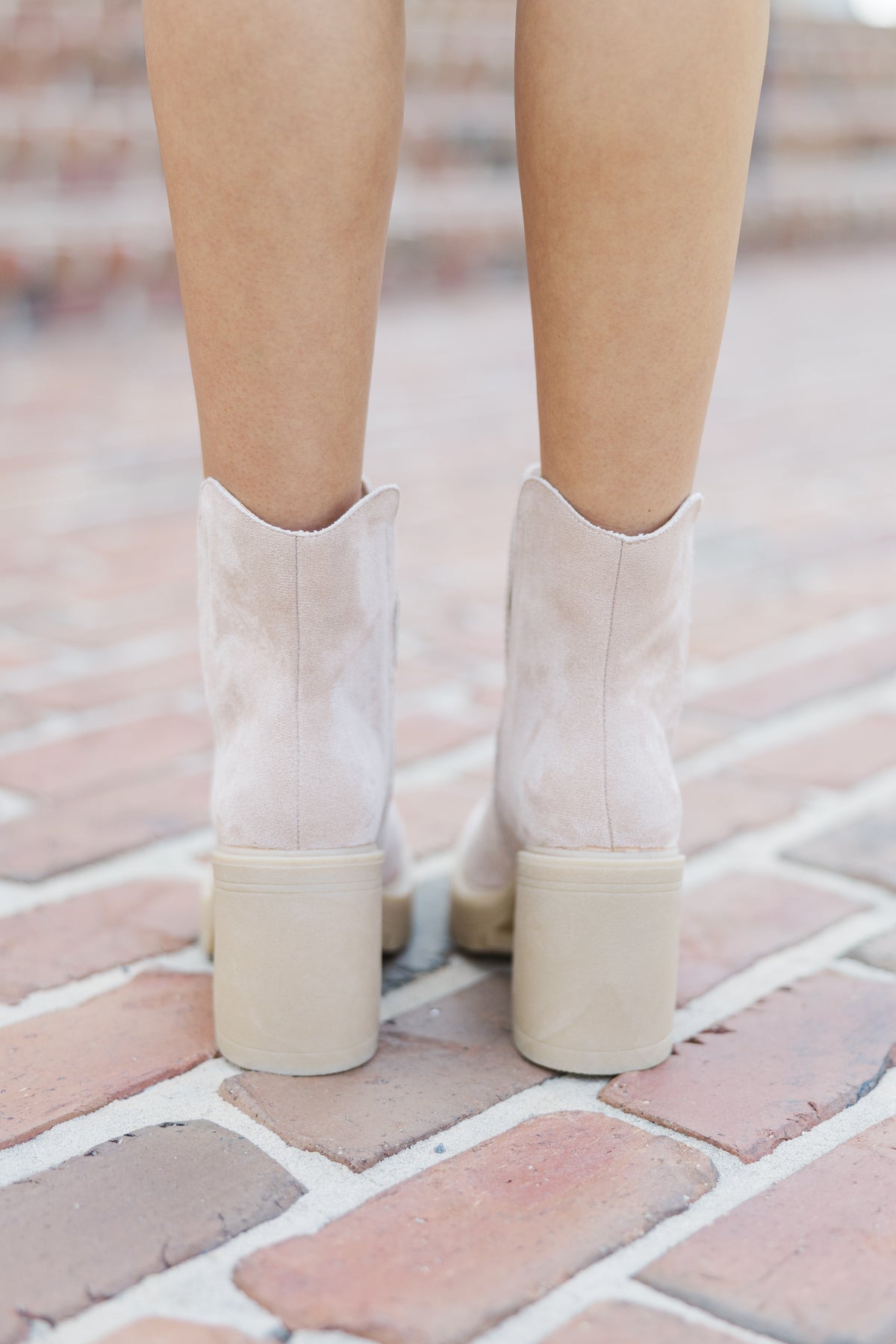 Cream heeled boots best sale