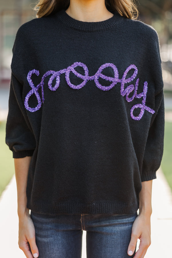 Let's Get Spooky Black Script Sweater