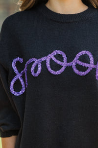 Let's Get Spooky Black Script Sweater