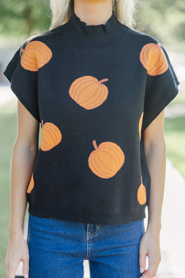 Look The Part Black Pumpkin Sweater