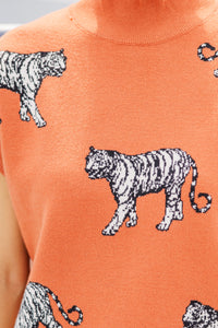 Look The Part Rust Orange Tiger Sweater