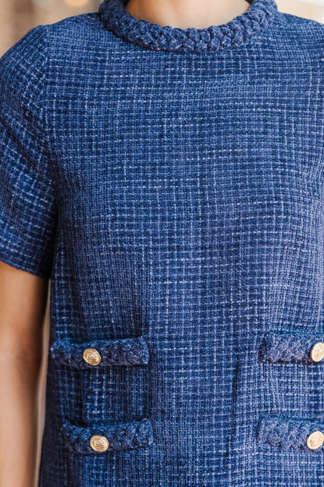Ask You Out Navy Blue Tweed Shift Dress Shop the Mint Ask You Out Navy Blue Tweed Shift Dress Shop the Mint