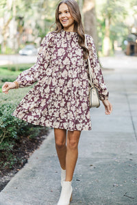 Be Your Best Brown Floral Babydoll Dress