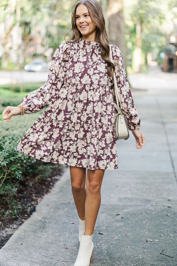 Be Your Best Brown Floral Babydoll Dress, X-Large - The Mint Julep Boutique | Women's Boutique Clothing Be Your Best Brown Floral Babydoll Dress, X-Large - The Mint Julep Boutique | Women's Boutique Clothing