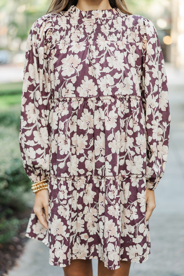 Be Your Best Brown Floral Babydoll Dress