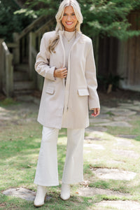 Do What You Can Oatmeal Brown Herringbone Coat