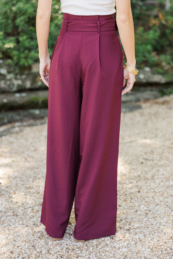 Day At The Office Burgundy Red Wide Leg Trousers, Small - The Mint Julep Boutique | Women's Boutique Clothing Day At The Office Burgundy Red Wide Leg Trousers, Small - The Mint Julep Boutique | Women's Boutique Clothing