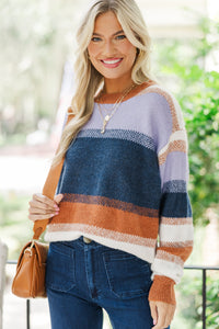 Fell For You Navy Striped Sweater