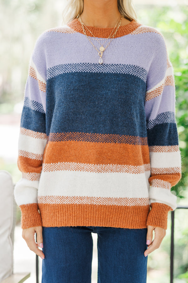 Fell For You Navy Striped Sweater