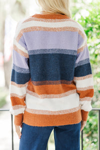 Fell For You Navy Striped Sweater