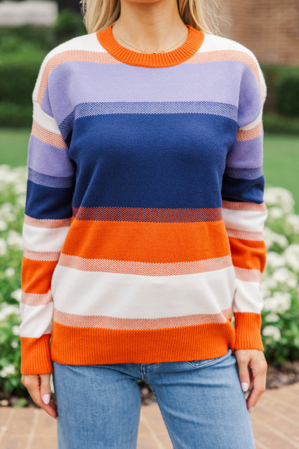 Fell For You Navy Striped Sweater