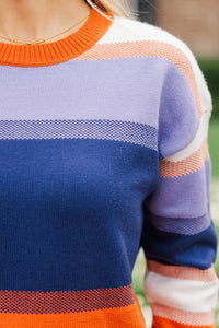 Fell For You Navy Striped Sweater