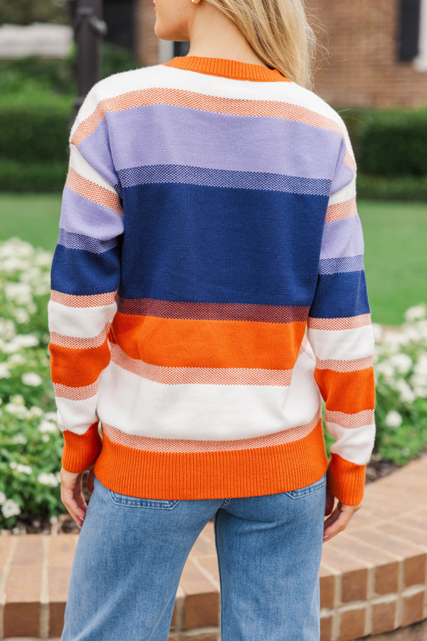 Fell For You Navy Striped Sweater