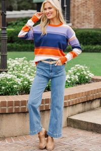 Fell For You Navy Striped Sweater