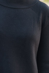 Just A Feeling Black Mock Neck Sweater