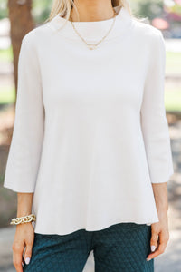 Just A Feeling Cream Mock Neck Sweater