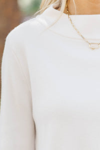 Just A Feeling Cream Mock Neck Sweater