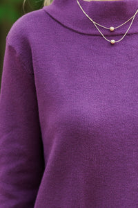 Just A Feeling Plum Purple Mock Neck Sweater