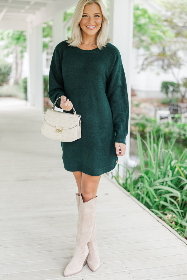 Feeling Your Best Emerald Green Sweater Dress