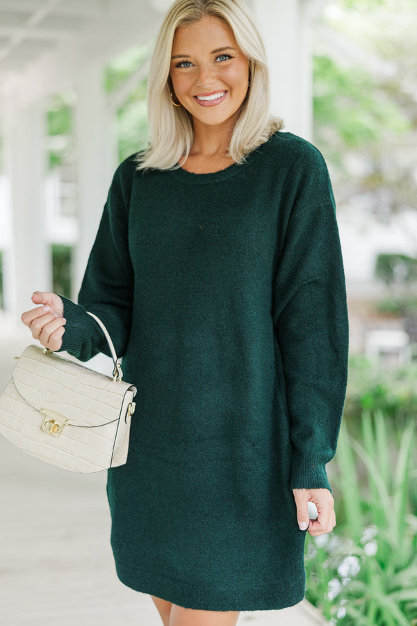 Feeling Your Best Emerald Green Sweater Dress