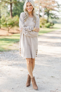 Feeling Your Best Taupe Brown Sweater Dress