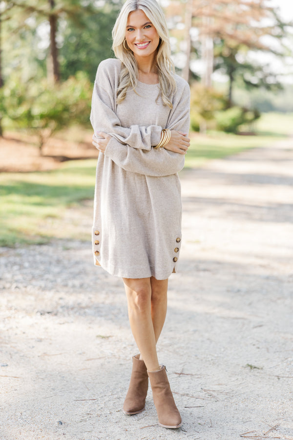 Perfect Sweater Dress - Taupe main image 1